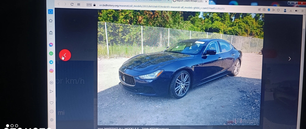 Maserati Ghibli cena 129000 przebieg: 104000, rok produkcji 2015 z Augustów małe 742